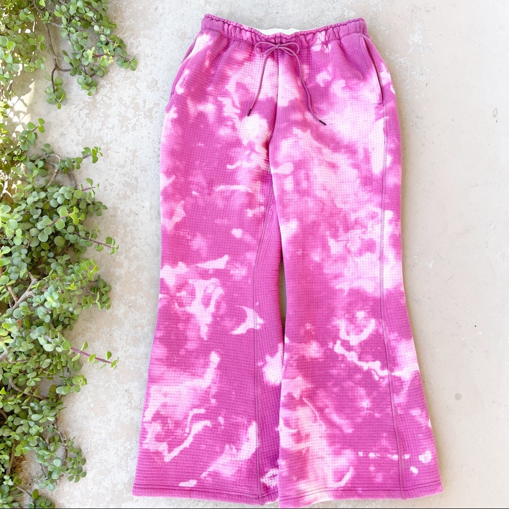 Nike Pink Tie Dye Perforated Flare Pants